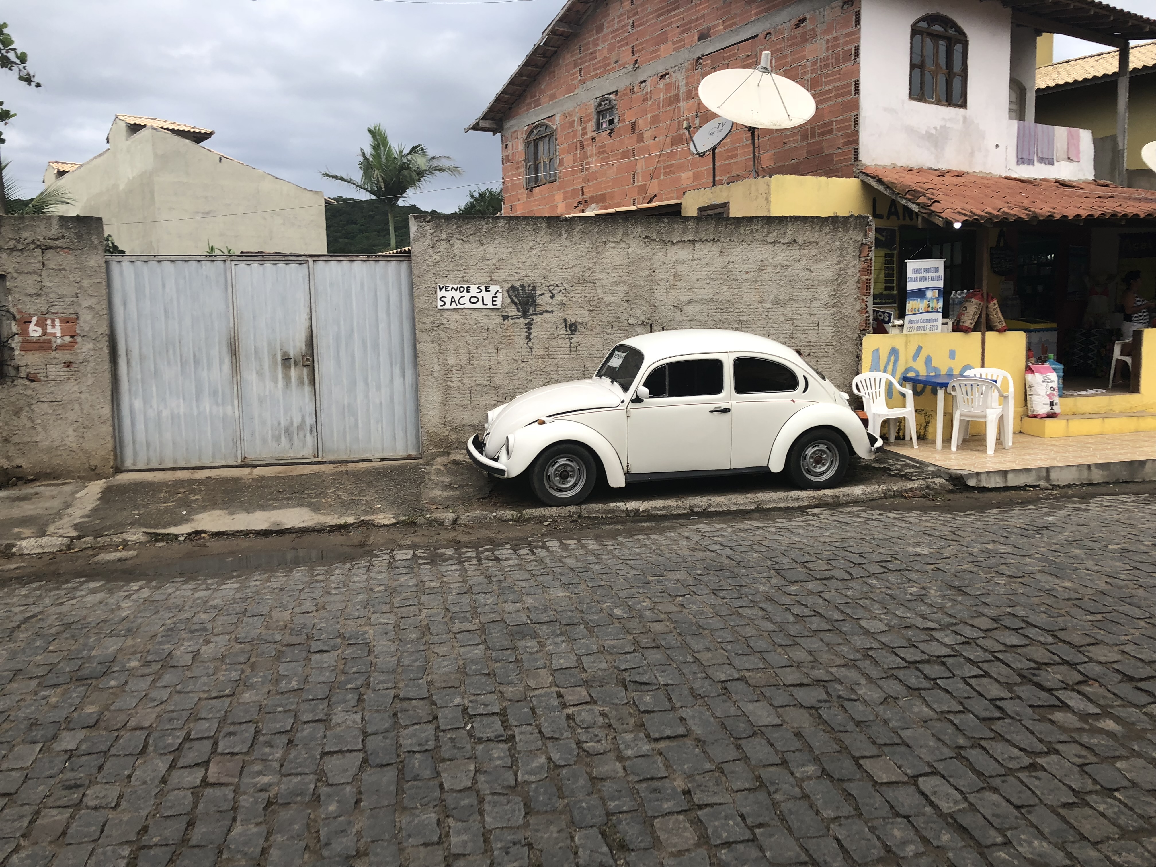 Volkswagen bug on a quiet street